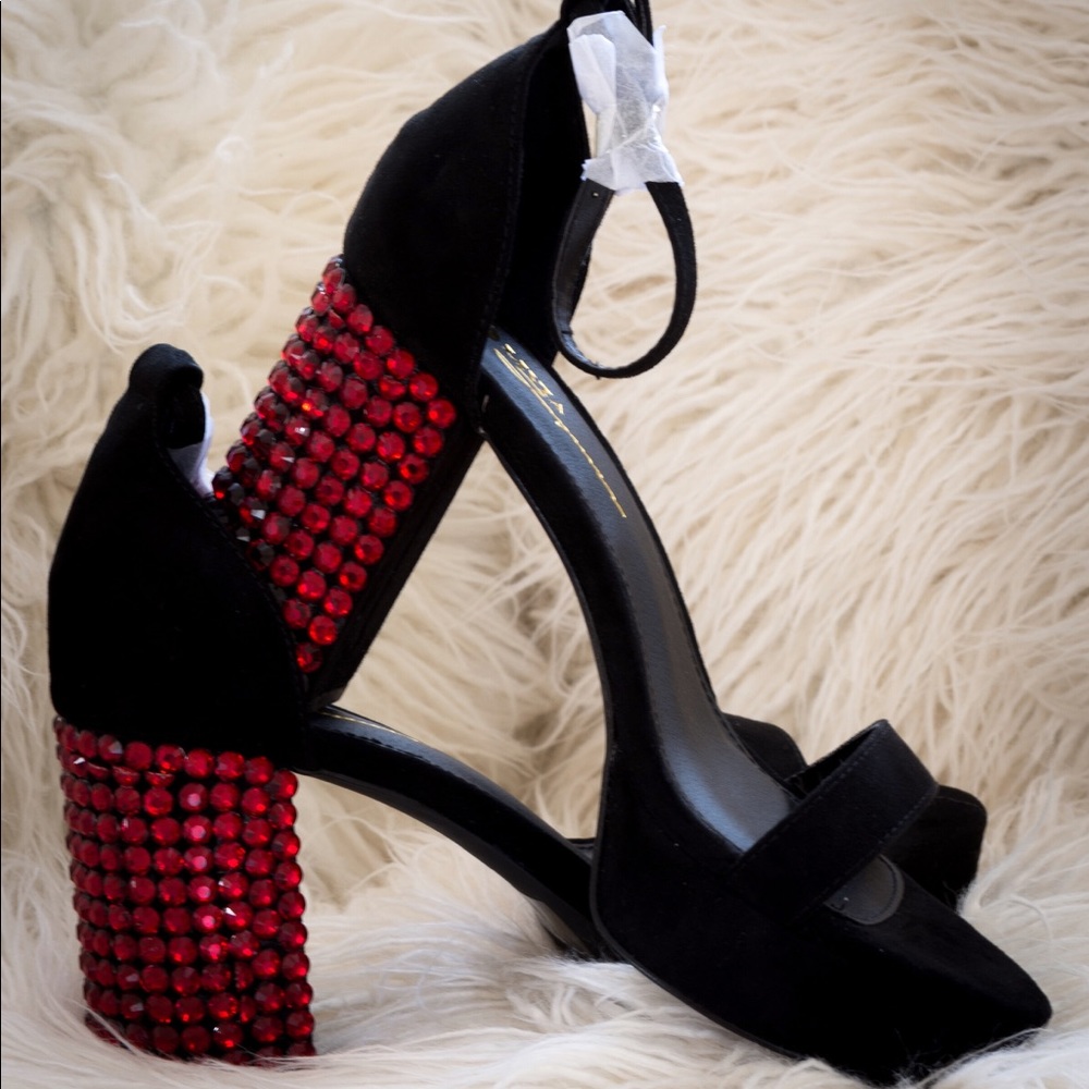 Beautiful rhinestone hand glued heels